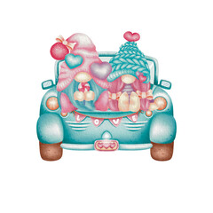 Gnome cookies on car valentines 