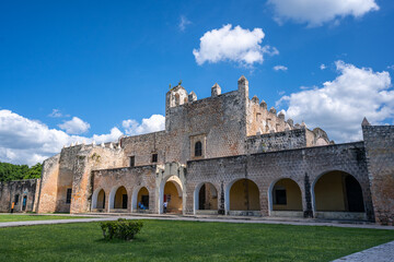 Fototapeta na wymiar Historical Place Convento de San Bernardino de Siena. Parque Sisal. Yucatan, Mexico.