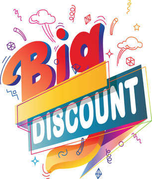 Sale banner in colorful template design background with other doodle design, Big discount and blank space. vector illustration.
