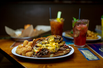 Philly cheesesteak bar food