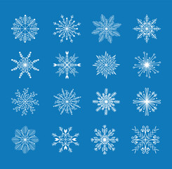 Fototapeta na wymiar Set of decorative snowflakes. Snowflakes icon. Vector illustration.