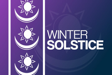 Winter Solstice. Vector illustration. Holiday poster.