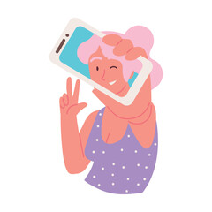 influencer girl using phone