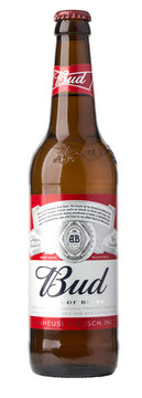  A single bottle of Budweiser on transparent background