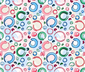 Abstract Ring. Light Blue. Seamless Pattern Designs.