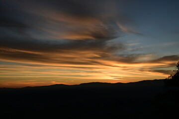sunset over the mountains