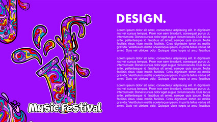 jazz festial colorful artwork, abstract colorful illustration for poster