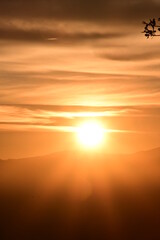 sunset over the mountains