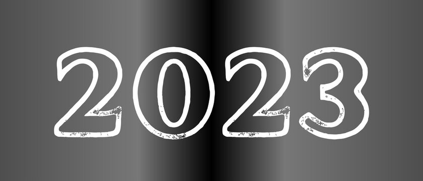 Black and white neon 2023 new year poster 