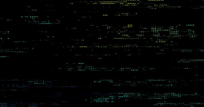 Abstract yellow blue green dot overlay light animation background of pattern glitch