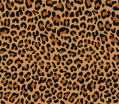 
Yellow pattern leopard seamless animal print, vector fabric texture. Trendy modern background. Skin of a wild cat.