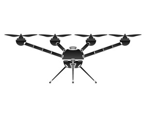 Quadcopter in outline style. Drone with camera.