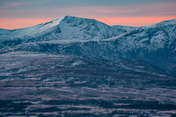 landscape with snowy mountains