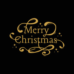 Merry christmas word art vector design