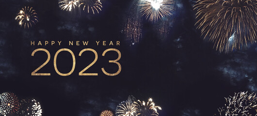 2023 Happy New Year Greeting Card with Copy Space