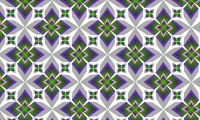 illustration, batik background with various colors, consisting of green, purple, white and gray, with a little red in between.