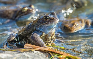 European Common brown Frogs latin Rana temporaria