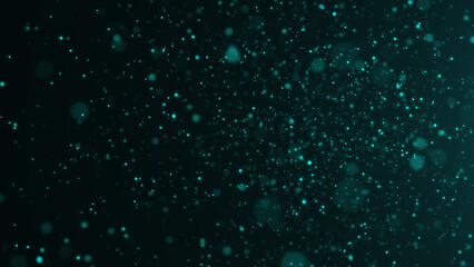 Dust particles with bokeh effect. Abstract magic background. 3d rendering.