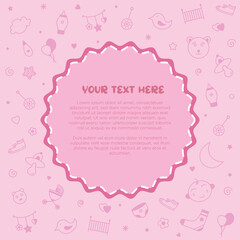 Baby kids soft pink vector background