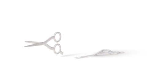 3d realistic two Scissors on a white  background. Vector illustration.
