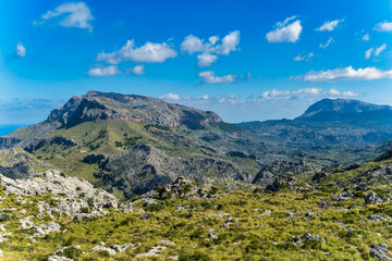 Landscape, view Serra de Tramuntana, Spain Mallorca. Landscape with mountains