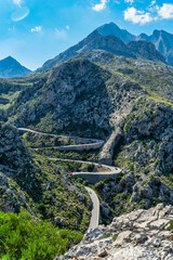 Landscape, view Serra de Tramuntana, Spain Mallorca. Landscape with mountains