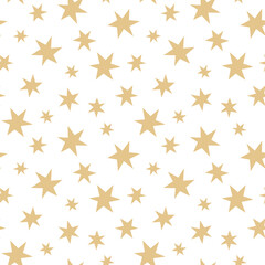 Seamless pattern with hand drawn stars. Vector illustration for nursery. Design for scrapbooking, wrapping paper, fabric, textile.