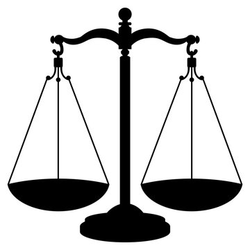 S&iacute;mbolo de igualdad. Icono aislado balanza de justicia