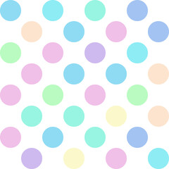 Colorful pastel polka Dot seamless pattern background. Vector illustration.