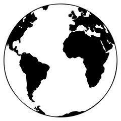 Icono aislado planeta tierra con silueta continentes © teracreonte