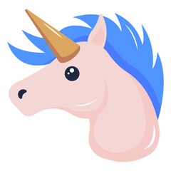 Grab a flat icon of unicorn 