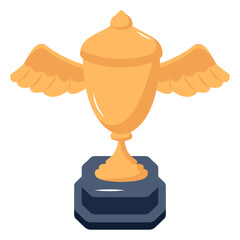 An attractive flat icon of trophy 