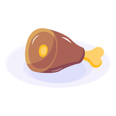 Get a flat icon design of ham 