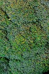 Vertical. Acercamiento a textura de flor de brócoli.