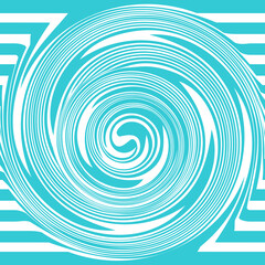 Vector circular banner. Circle of rotating waves. Frame design element.