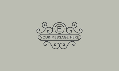 Obraz na płótnie Canvas Creative logo design template and initial E. Vector illustration, elegant monogram with place for text