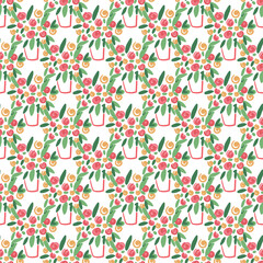 Seamless floral vector background. Ornamental decorative pattern. 