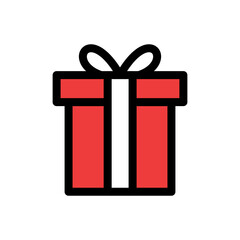 Christmas, holiday present/gift / julegave icon illustration, vector