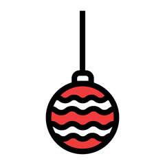 Christmas ball / julekugle icon illustration, vector