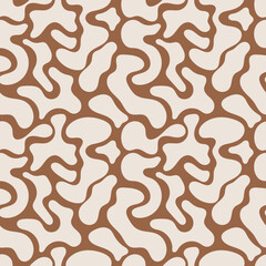 Vector abstract seamless pattern. Liquid irregular shapes. Random organic fluid form