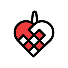 Christmas heart / julehjerte icon illustration, vector
