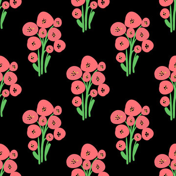 Seamless floral vector background. Ornamental decorative pattern. 