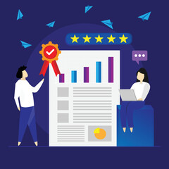 Staying Productive work Process, Quality and Smart work illustration, Improving Employee Performance Vector