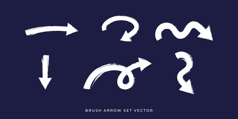 set of brush arrows vector illustration