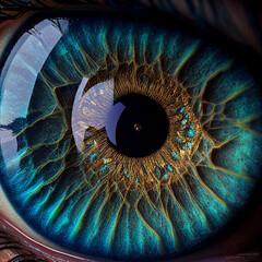 Perfect eye macro created with Generative Ai technology