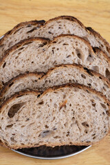 Homemade bread. Closeup view of rye bread loaves.