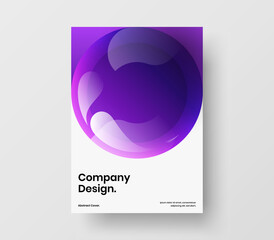 Vivid brochure A4 design vector concept. Multicolored 3D spheres presentation illustration.