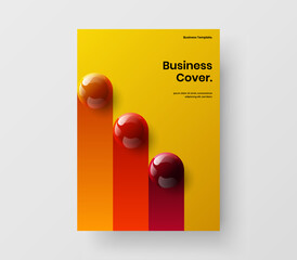 Simple corporate identity vector design template. Geometric realistic spheres journal cover layout.