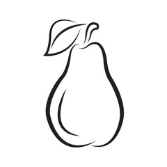 pear fruit icon logo vector design template