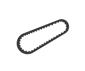 Realistic timing belt of a car on a white background logo design. Сoncept of replacing the timing belt, the gas distribution mechanism. vector design and illustration.